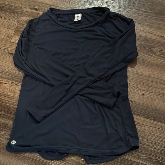 Senita Athletics Navy Tie Back Long Sleeve Top - Picture 1 of 3